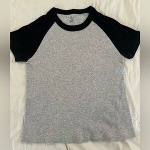 Brandy Melville Women’s Gray and Black Crop Top